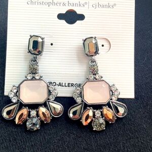 Christopher Banks Earrings dangling for pierced ears 2"x1-1/8". Multi color sets